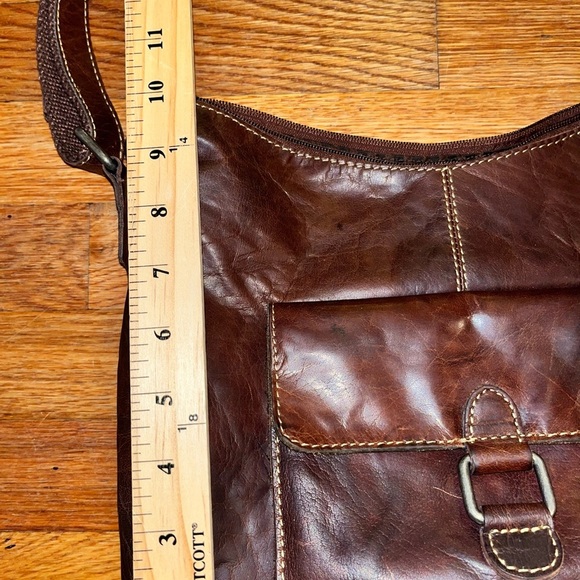 Jack‎ Georges Voyager Messenger Bag Crossbody Brown genuine Leather Unisex purse - Picture 5 of 14